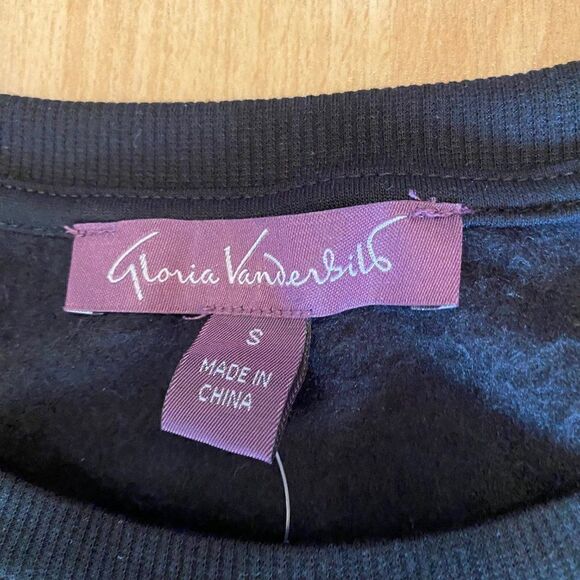 Gloria Vanderbilt Black Lace Sweatshirt SZ S NWT - Picture 6 of 10